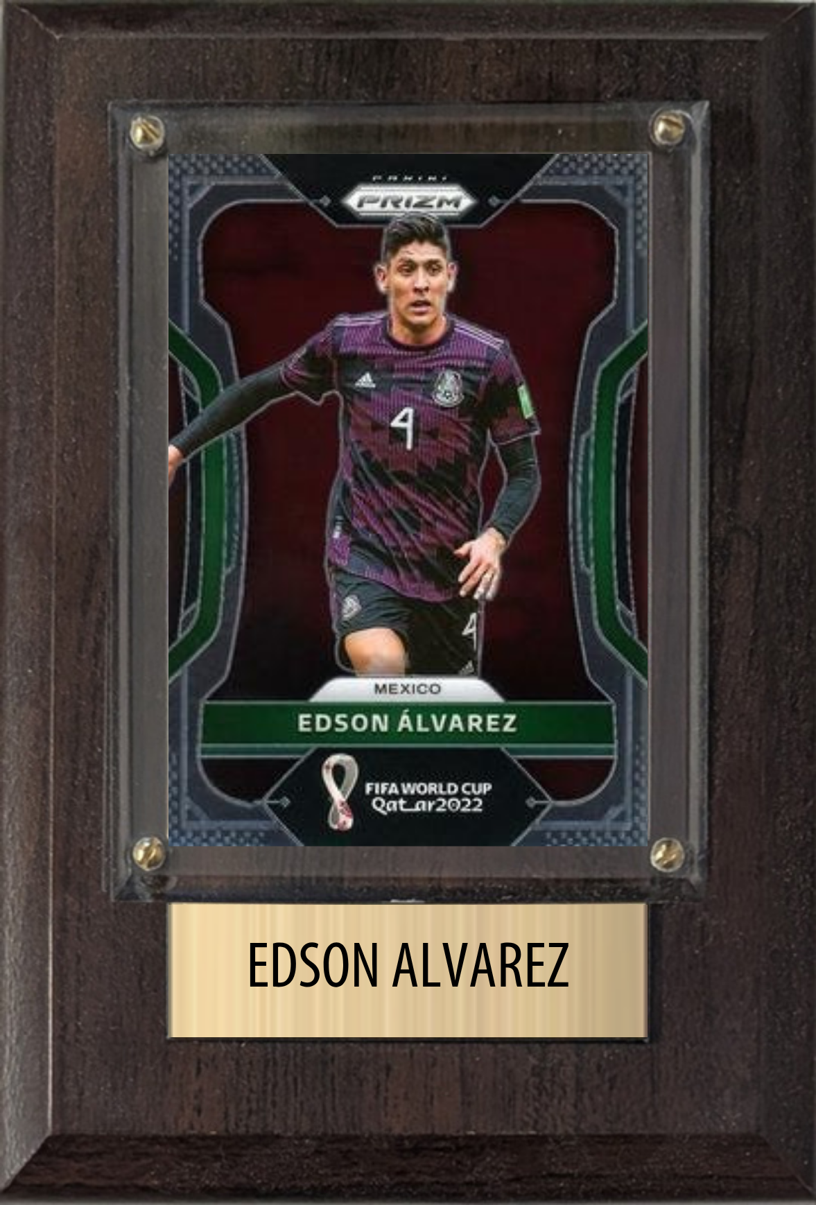 Edson Alvarez Mexico World Cup Soccer Fan Gift Plaque 4x6 1 Card Panini, Topps, Donruss 2024 2025 2026