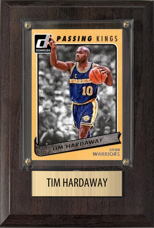 Tim Hardaway Golden State Warriors Hall of Fame Fan Gift Plaque 4x6 1 Card Hoops, Prizm, Donruss 2024 2025 2026