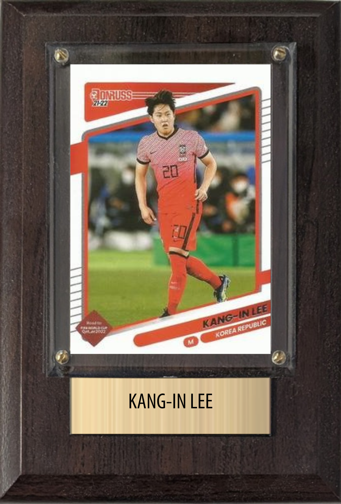 Kang-in Lee Korea Republic World Cup Soccer Fan Gift Plaque 4x6 1 Card Panini, Topps, Donruss 2024 2025 2026