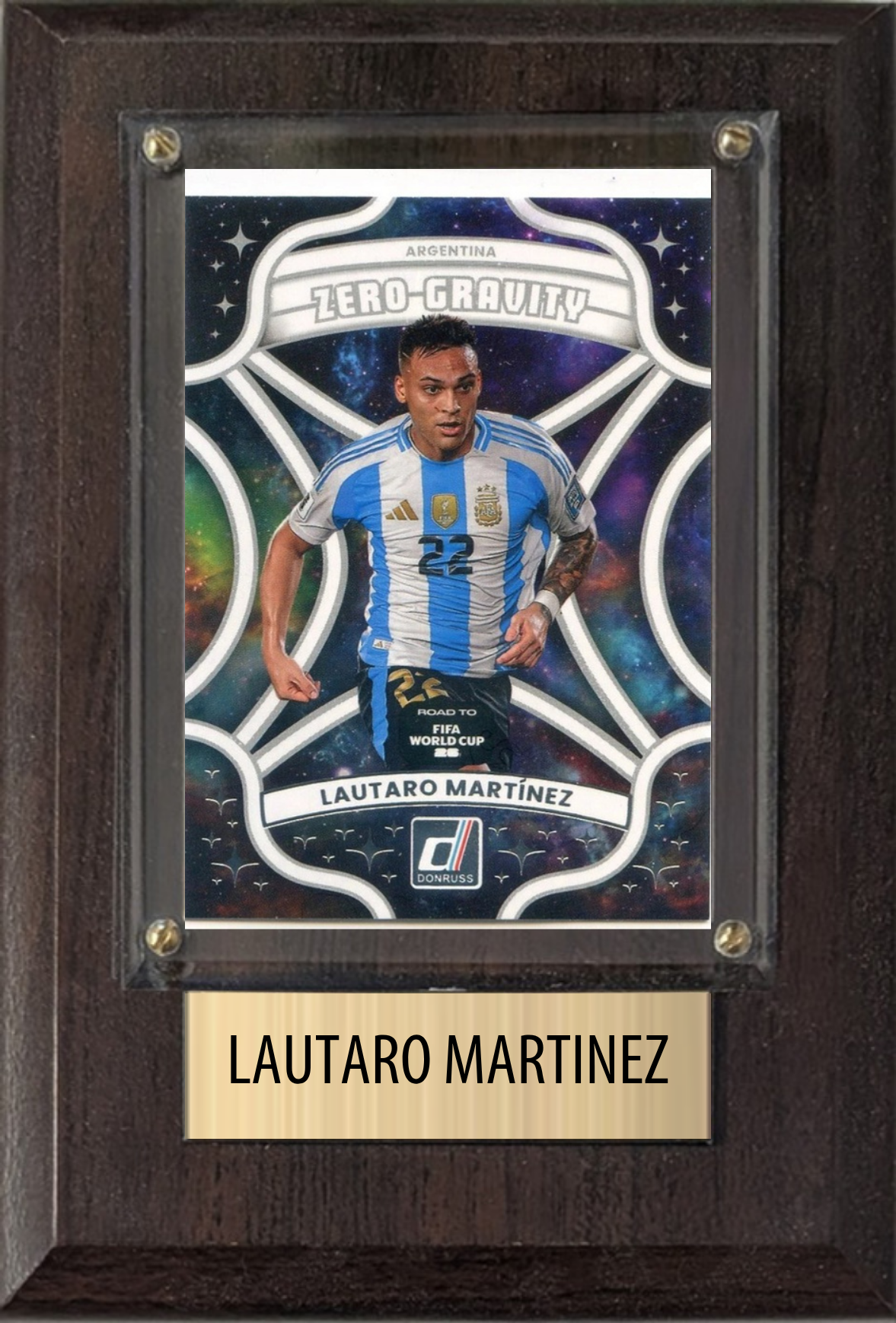 Lautaro Martinez Argentina World Cup Soccer Fan Gift Plaque 4x6 1 Card Panini, Topps, Donruss 2024 2025 2026