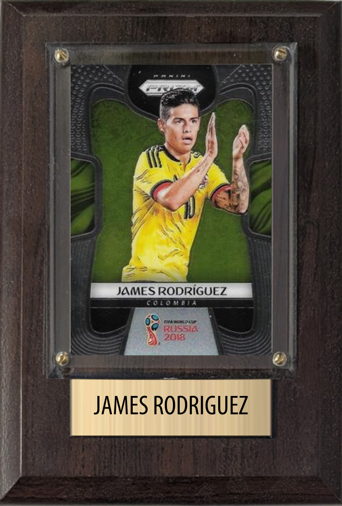 James Rodriguez Colombia World Cup Soccer Fan Gift Plaque 4x6 1 Card Panini, Topps, Donruss 2024 2025 2026