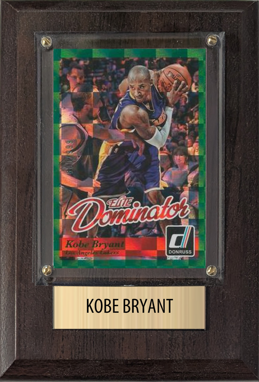 Kobe Bryant Los Angeles Lakers Fan Gift Plaque 4x6 1 Card Topps Donruss Panini 2024 2025 2026