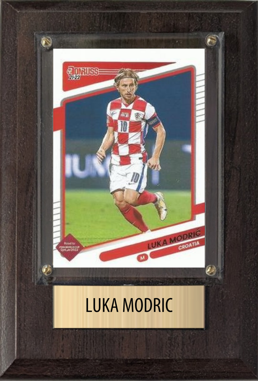 Luka Modric Croatia World Cup Soccer 2026 Fan Gift Plaque 4x6 1 Card Panini, Topps, Donruss 2024 2025 2026