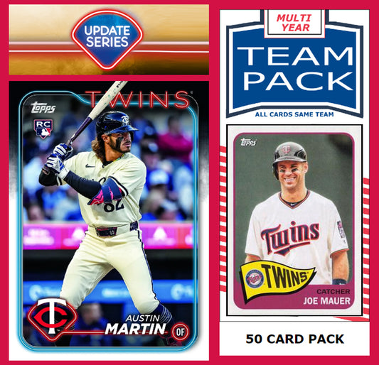 2024 Topps Update Team Set Minnesota Twins Austin Martin RC + 50 Pack Joe Mauer