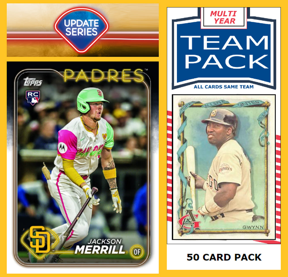 2024 Topps Update Team Set San Diego Padres Jackson Merrill RC 50 Pack Tony Gwynn