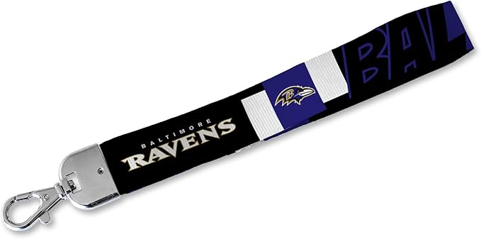 NFL Football Rico Industries Standard Wrist Lanyard Key Chain, Cute Wristlet Strap Holder for Car Keys ID Badges Card Wallet