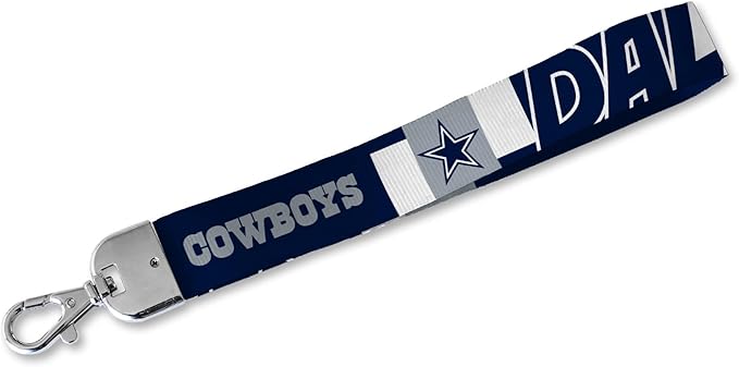 NFL Football Rico Industries Standard Wrist Lanyard Key Chain, Cute Wristlet Strap Holder for Car Keys ID Badges Card Wallet