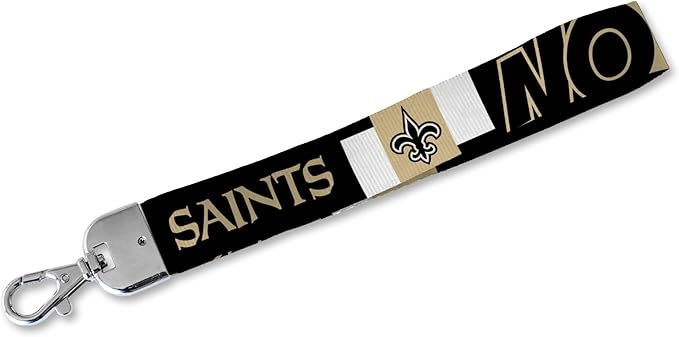 NFL Football Rico Industries Standard Wrist Lanyard Key Chain, Cute Wristlet Strap Holder for Car Keys ID Badges Card Wallet