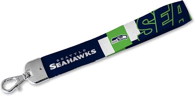 NFL Football Rico Industries Standard Wrist Lanyard Key Chain, Cute Wristlet Strap Holder for Car Keys ID Badges Card Wallet