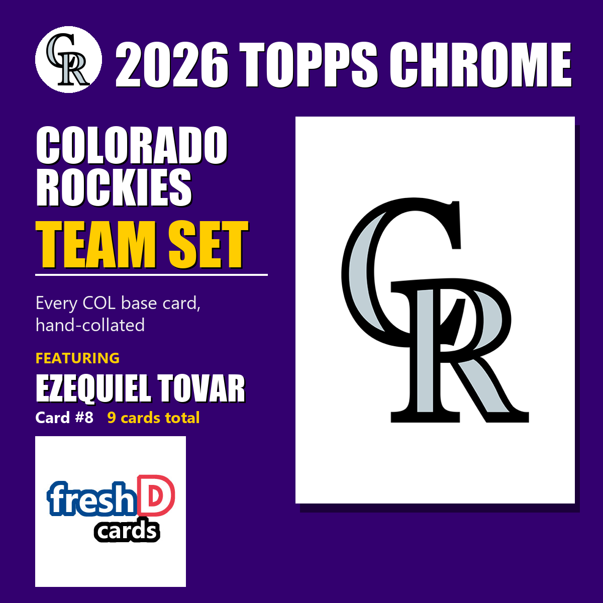 Colorado Rockies 2026 Topps Chrome team set