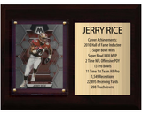 Jerry Rice San Francisco 49ers HOF Fan Gift Plaque 6x8 Stats 1 Card Donruss Score Panini Topps Prizm 2024 2025 2026