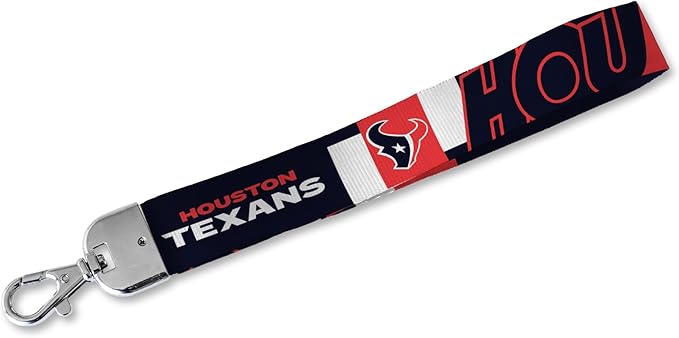 NFL Football Rico Industries Standard Wrist Lanyard Key Chain, Cute Wristlet Strap Holder for Car Keys ID Badges Card Wallet