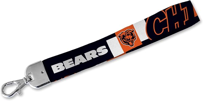 NFL Football Rico Industries Standard Wrist Lanyard Key Chain, Cute Wristlet Strap Holder for Car Keys ID Badges Card Wallet