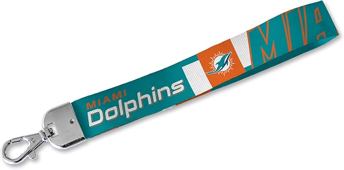 NFL Football Rico Industries Standard Wrist Lanyard Key Chain, Cute Wristlet Strap Holder for Car Keys ID Badges Card Wallet