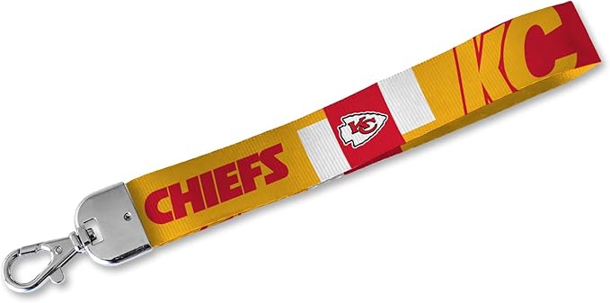 NFL Football Rico Industries Standard Wrist Lanyard Key Chain, Cute Wristlet Strap Holder for Car Keys ID Badges Card Wallet