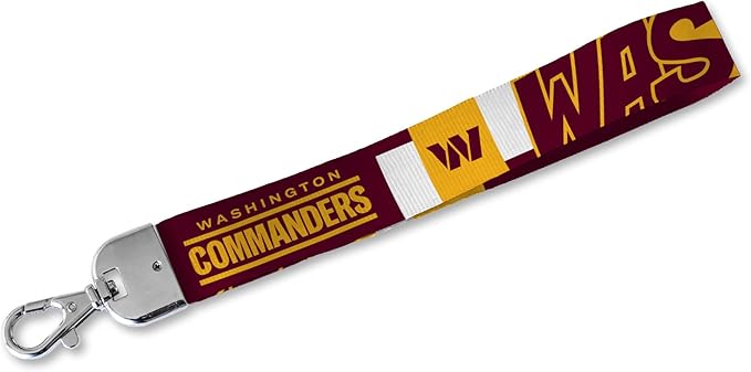 NFL Football Rico Industries Standard Wrist Lanyard Key Chain, Cute Wristlet Strap Holder for Car Keys ID Badges Card Wallet