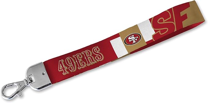 NFL Football Rico Industries Standard Wrist Lanyard Key Chain, Cute Wristlet Strap Holder for Car Keys ID Badges Card Wallet