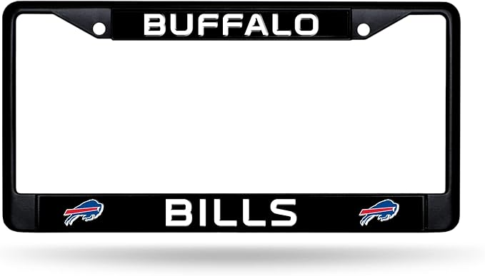 Buffalo Bills Rico Industries NFL Football Primary Black Chrome Frame 12" x 6" Car/Truck Auto Accessory