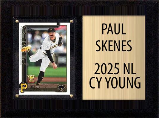 Paul Skenes 2025 NL Cy Young Topps Bowman Card Plaque 6x8