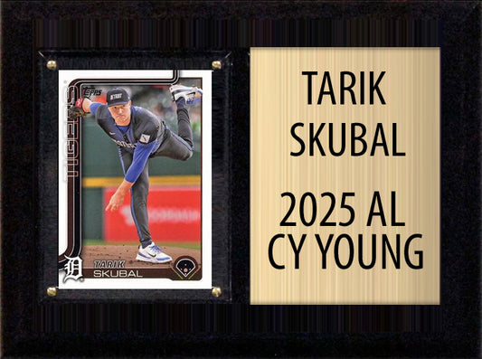 Tarik Skubal Detroit Tigers 2025 AL Cy Young Topps Bowman Card Plaque 6x8