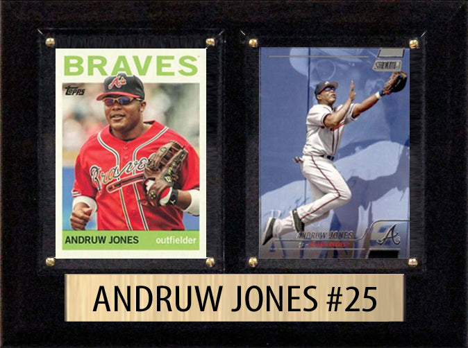 Andruw Jones Atlanta Braves Baseball Topps Bowman 2 Card 6" x 8" Plaque 2025 2026