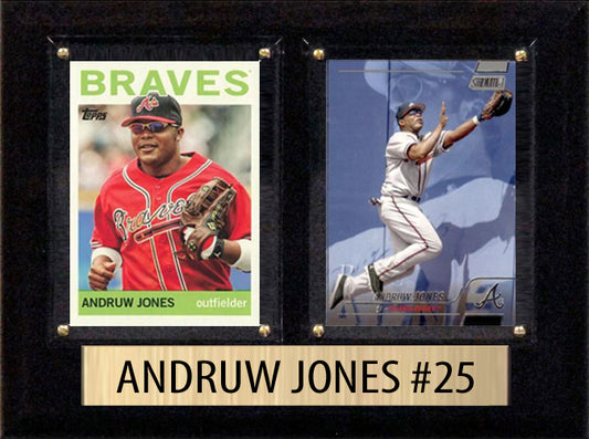 Andruw Jones Atlanta Braves Baseball Topps Bowman 2 Card 6" x 8" Plaque 2025 2026