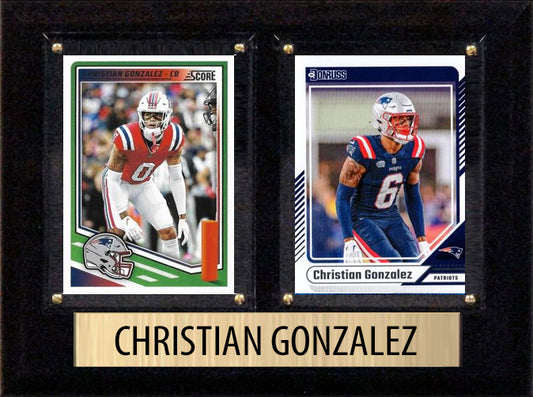 Christian Gonzalez 2025 2024 2023 Donruss Score Panini Card Plaque 6x8 New England Patriots