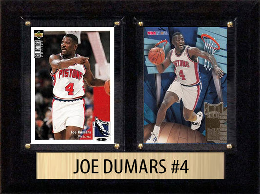 Joe Dumars 2 Card Plaque 6x8 2024 2025 Hoops Donruss Panini Detroit Pistons
