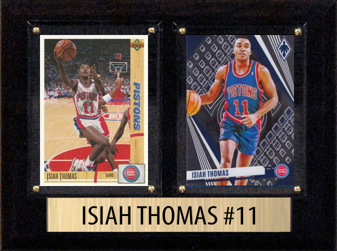 Isiah Thomas 2 Card Plaque 6x8 2024 2025 Hoops Donruss Panini Detroit Pistons