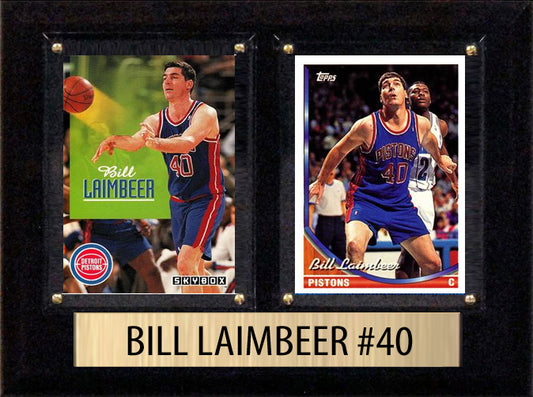 Bill Laimbeer 2 Card Plaque 6x8 2024 2025 Hoops Donruss Panini Detroit Pistons