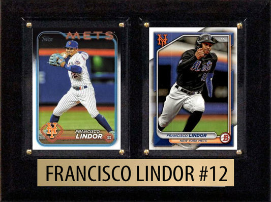 Francisco Lindor New York Mets 2024 Topps Bowman 2 Card Plaque 6x8