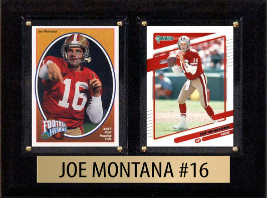 Joe Montana Score Donruss 2023 2024  2 Card 6" x 8" Plaque San Francisco 49ers