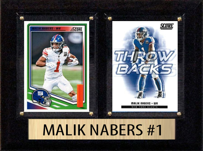 Malik Nabers Score Donruss 2025 2 Card 6" x 8" Plaque New York Giants