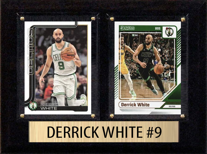 Derrick White 2 Card Plaque 6x8 2024 2025 2026 Hoops Donruss Topps Boston Celtics