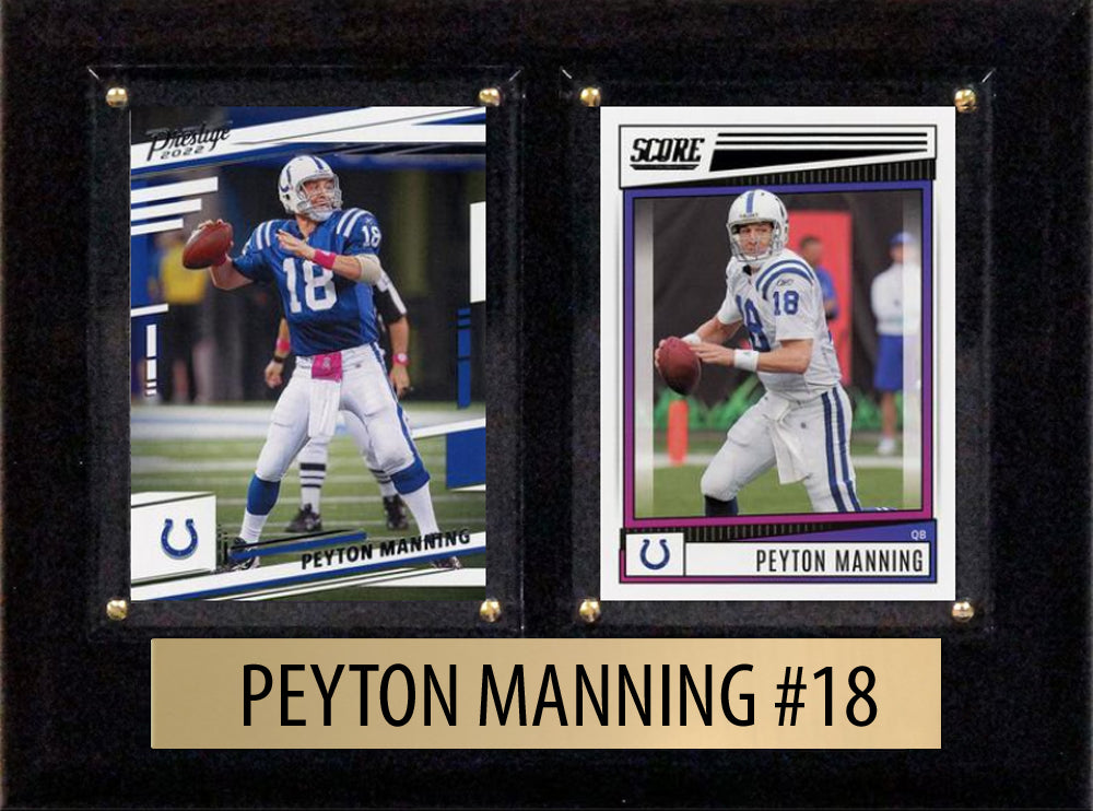 Peyton Manning Score Donruss 2023 2024  2 Card 6" x 8" Plaque Indianapolis Colts