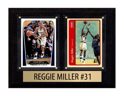 Reggie Miller Indiana Pacers 2 Card Plaque 6x8 2024 2025 Hoops Donruss Panini