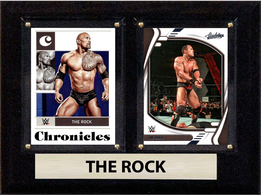 WWE The Rock Plaque Dwayne Johnson 2 Card Plaque 6x8