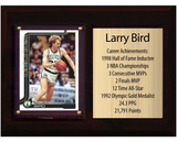 Larry Bird Boston Celtics HOF Fan Gift Plaque 6x8 Stats 1 Card Panini Donruss Hoops Prizm Topps 2024 2025 2026