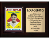 Lou Gehrig New York Yankees HOF Fan Gift Plaque 6x8 Stats 1 Card Topps Donruss Panini 2024 2025 2026