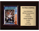 Patrick Ewing New York Knicks HOF Fan Gift Plaque 6x8 Stats 1 Card Panini Donruss Hoops Prizm Topps 2024 2025 2026