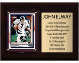 John Elway Denver Broncos HOF Fan Gift Plaque 6x8 Stats 1 Card Donruss Score Panini Topps Prizm 2024 2025 2026