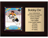 Bobby Orr Boston Bruins HOF Fan Gift Plaque 6x8 Stats 1 Card Upper Deck Parkhurst O-Pee-Chee Topps 2024 2025 2026