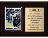 Ed Reed Baltimore Ravens HOF Fan Gift Plaque 6x8 Stats 1 Card Donruss Score Panini Topps Prizm 2024 2025 2026