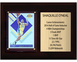 Shaquille O'Neal Los Angeles Lakers HOF Fan Gift Plaque 6x8 Stats 1 Card Panini Donruss Hoops Prizm Topps 2024 2025 2026