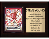 Steve Young San Francisco 49ers HOF Fan Gift Plaque 6x8 Stats 1 Card Donruss Score Panini Topps Prizm 2024 2025 2026