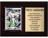 Troy Aikman Dallas Cowboys HOF Fan Gift Plaque 6x8 Stats 1 Card Donruss Score Panini Topps Prizm 2024 2025 2026