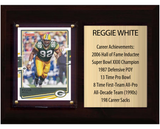 Reggie White Green Bay Packers HOF Fan Gift Plaque 6x8 Stats 1 Card Donruss Score Panini Topps Prizm 2024 2025 2026