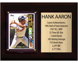 Hank Aaron Atlanta Braves HOF Fan Gift Plaque 6x8 Stats 1 Card Topps Donruss Panini 2024 2025 2026