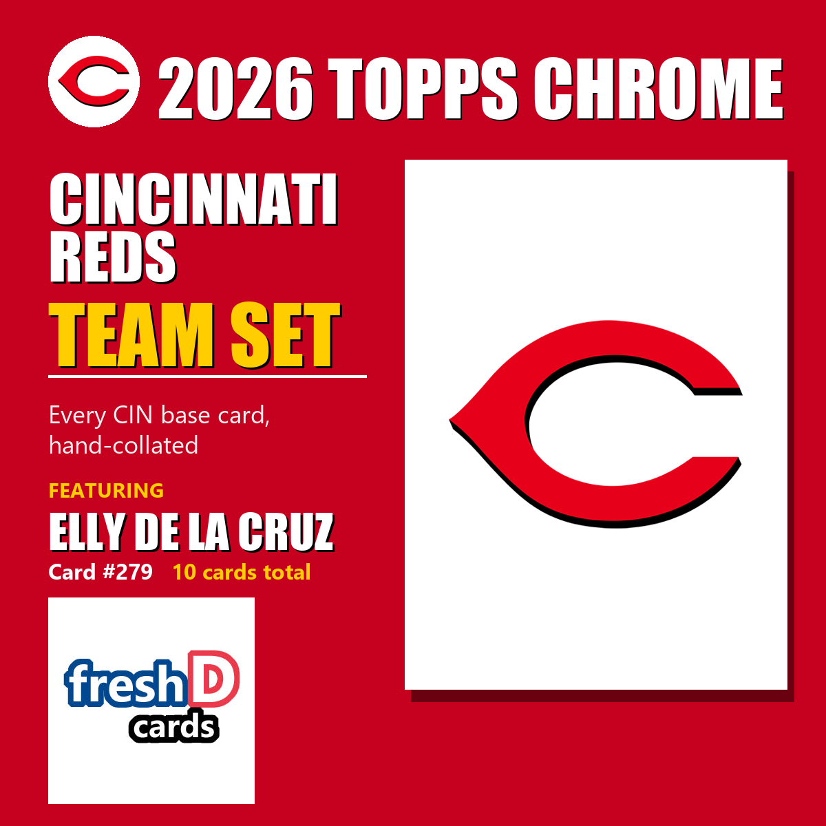 Cincinnati Reds 2026 Topps Chrome team set