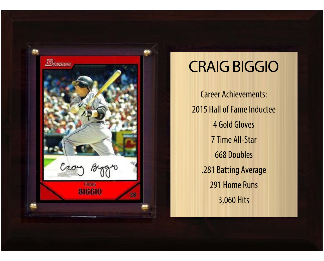 Craig Biggio Houston Astros Hall of Fame Stats Plaque 6x8 1 Card Topps, Bowman 2024 2025 2026